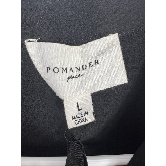 Tuckernuck Pomander Place Callahan Dress Black Crepe Shirt Dress Size L NWT - Picture 5 of 12